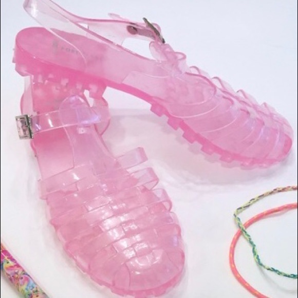 clear pink sandals